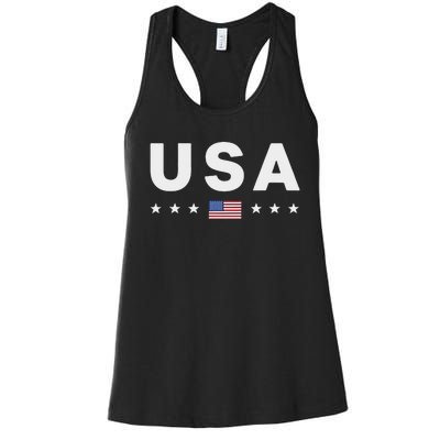 Patriotic American Flag 4th Of July Women's Racerback Tank