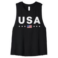 Patriotic American Flag 4th Of July Women's Racerback Cropped Tank