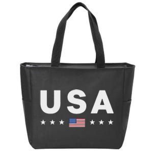 Patriotic American Flag 4th Of July Zip Tote Bag