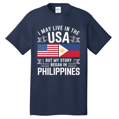 Philippines American Flag Usa Filipino Roots Present Tall T-Shirt