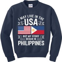 Philippines American Flag Usa Filipino Roots Present Kids Sweatshirt