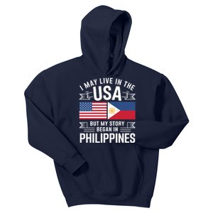 Philippines American Flag Usa Filipino Roots Present Kids Hoodie