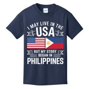 Philippines American Flag Usa Filipino Roots Present Kids T-Shirt