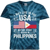 Philippines American Flag Usa Filipino Roots Present Kids Tie-Dye T-Shirt