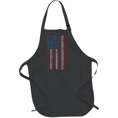 Piano American Flag 4th Of July Men Women Pianist USA Vintage Full-Length Apron With Pockets