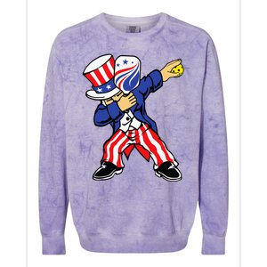 Pickleball American Flag 4th of July Uncle Sam Dabbing Colorblast Crewneck Sweatshirt