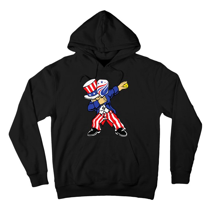 Pickleball American Flag 4th of July Uncle Sam Dabbing Hoodie