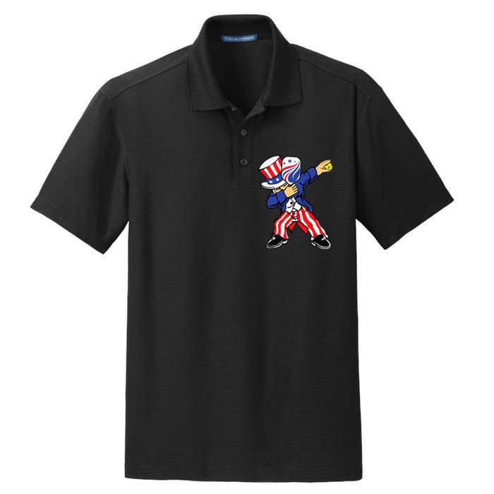 Pickleball American Flag 4th of July Uncle Sam Dabbing Dry Zone Grid Polo