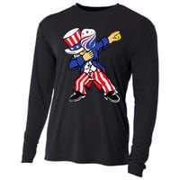 Pickleball American Flag 4th of July Uncle Sam Dabbing Cooling Performance Long Sleeve Crew