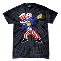 Pickleball American Flag 4th of July Uncle Sam Dabbing Tie-Dye T-Shirt