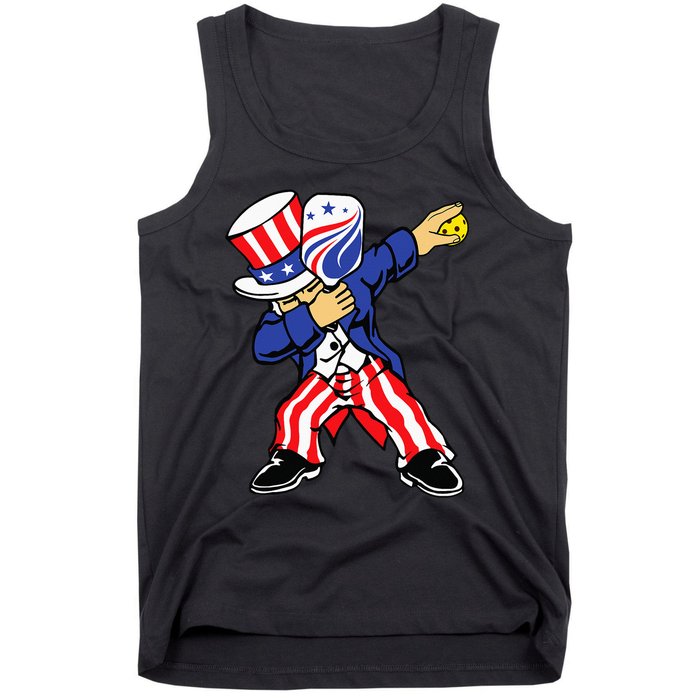 Pickleball American Flag 4th of July Uncle Sam Dabbing Tank Top