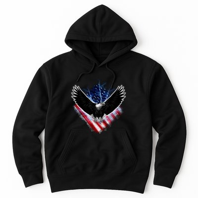Patriotic American Flag Bald Eagle Hoodie