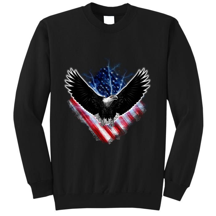 Patriotic American Flag Bald Eagle Sweatshirt