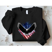 Patriotic American Flag Bald Eagle Sweatshirt