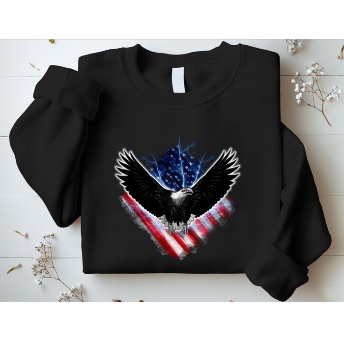 Patriotic American Flag Bald Eagle Sweatshirt