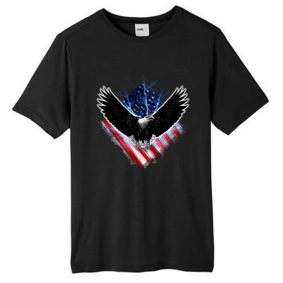 Patriotic American Flag Bald Eagle Tall Fusion ChromaSoft Performance T-Shirt