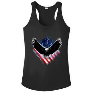 Patriotic American Flag Bald Eagle Ladies PosiCharge Competitor Racerback Tank