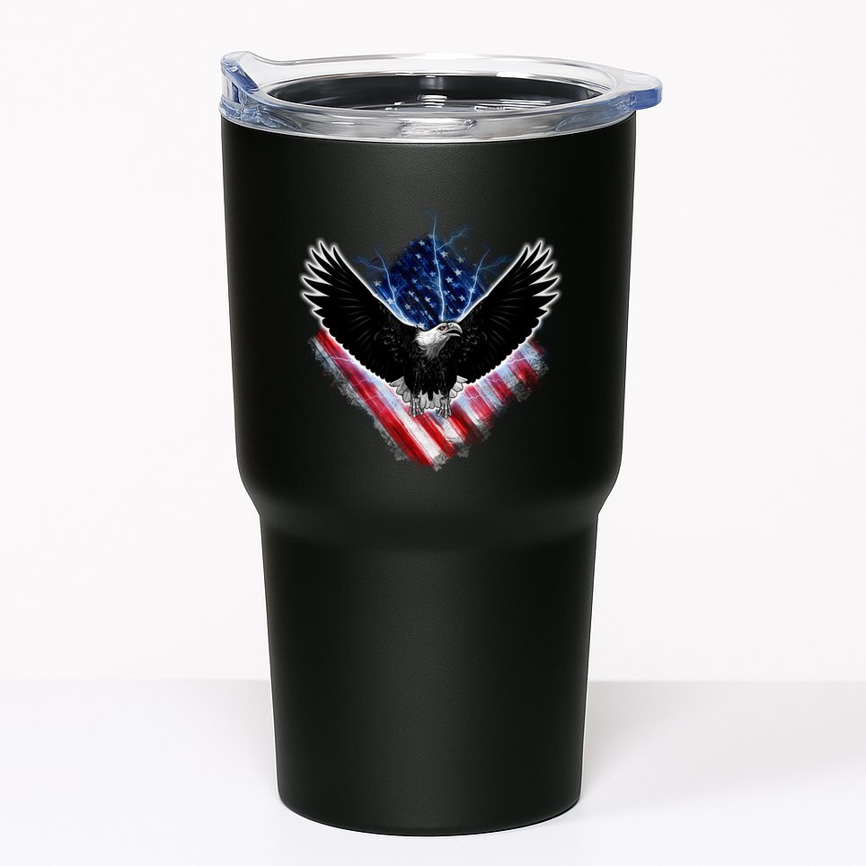Patriotic American Flag Bald Eagle Tumbler