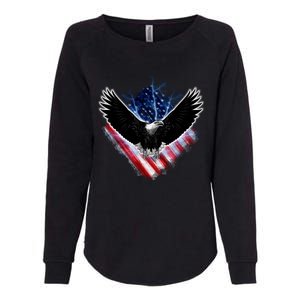 Patriotic American Flag Bald Eagle Womens California Wash Sweatshirt