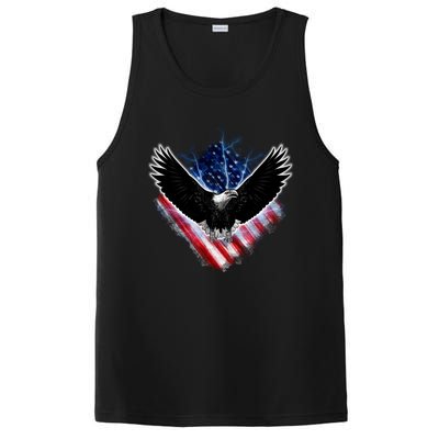 Patriotic American Flag Bald Eagle PosiCharge Competitor Tank