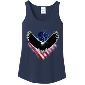 Patriotic American Flag Bald Eagle Ladies Essential Tank