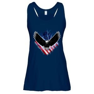 Patriotic American Flag Bald Eagle Ladies Essential Flowy Tank