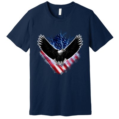 Patriotic American Flag Bald Eagle Premium T-Shirt