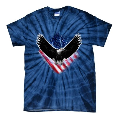 Patriotic American Flag Bald Eagle Tie-Dye T-Shirt