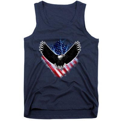 Patriotic American Flag Bald Eagle Tank Top