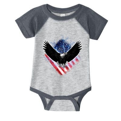 Patriotic American Flag Bald Eagle Infant Baby Jersey Bodysuit