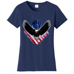 Patriotic American Flag Bald Eagle Women's T-Shirt