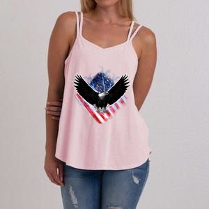 Patriotic American Flag Bald Eagle Women's Strappy Tank