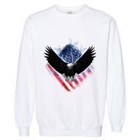 Patriotic American Flag Bald Eagle Garment-Dyed Sweatshirt