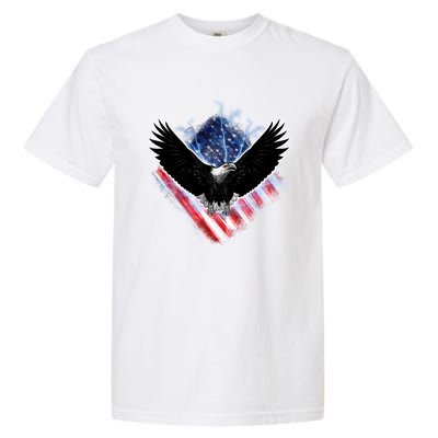 Patriotic American Flag Bald Eagle Garment-Dyed Heavyweight T-Shirt