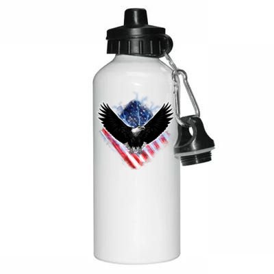 Patriotic American Flag Bald Eagle Aluminum Water Bottle 