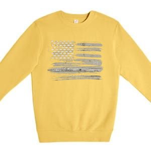 Patriotic, American Flag Design By G.O.A.T. Country Clothing Premium Crewneck Sweatshirt