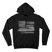 Patriotic, American Flag Design By G.O.A.T. Country Clothing Tall Hoodie