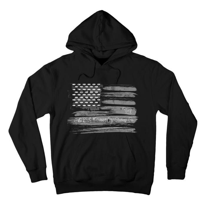 Patriotic, American Flag Design By G.O.A.T. Country Clothing Tall Hoodie