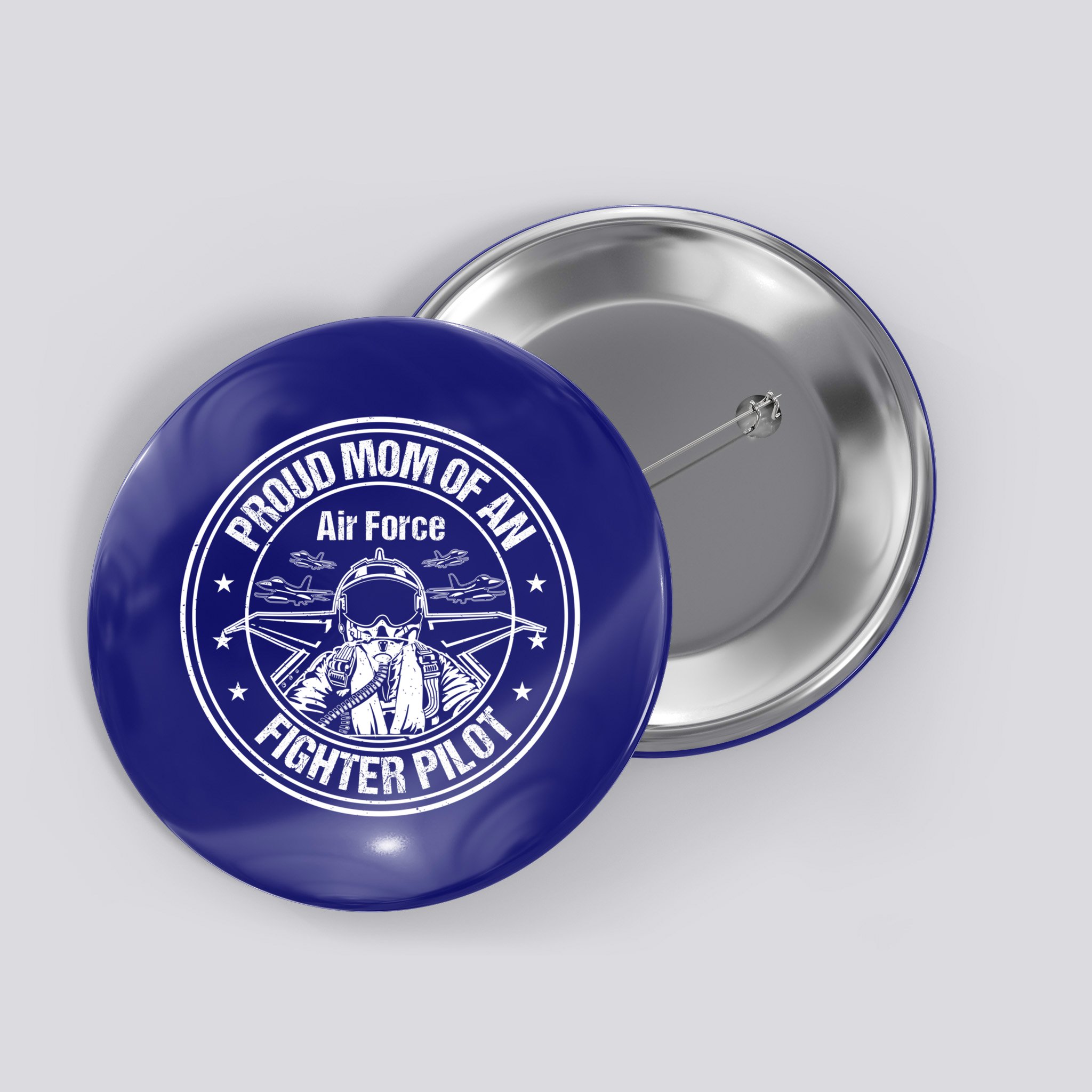 Proud Air Force Mom Fighter Pilot Design Cool Gift Button