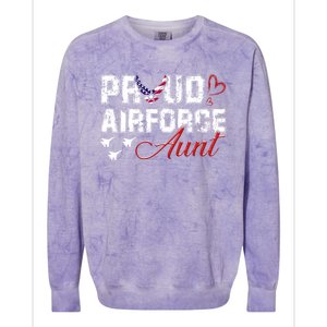 Proud Air Force Aungift Us Heart Military Gift Colorblast Crewneck Sweatshirt