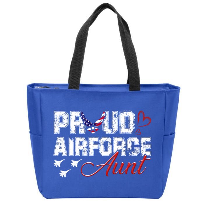 Proud Air Force Aungift Us Heart Military Gift Zip Tote Bag