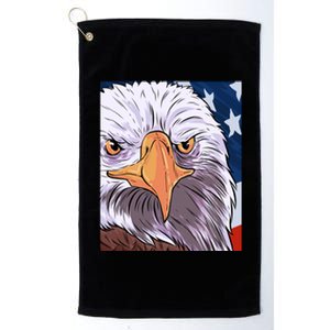 Proud American Flag One Nation Under God Patriotic Christian Funny Gift Platinum Collection Golf Towel