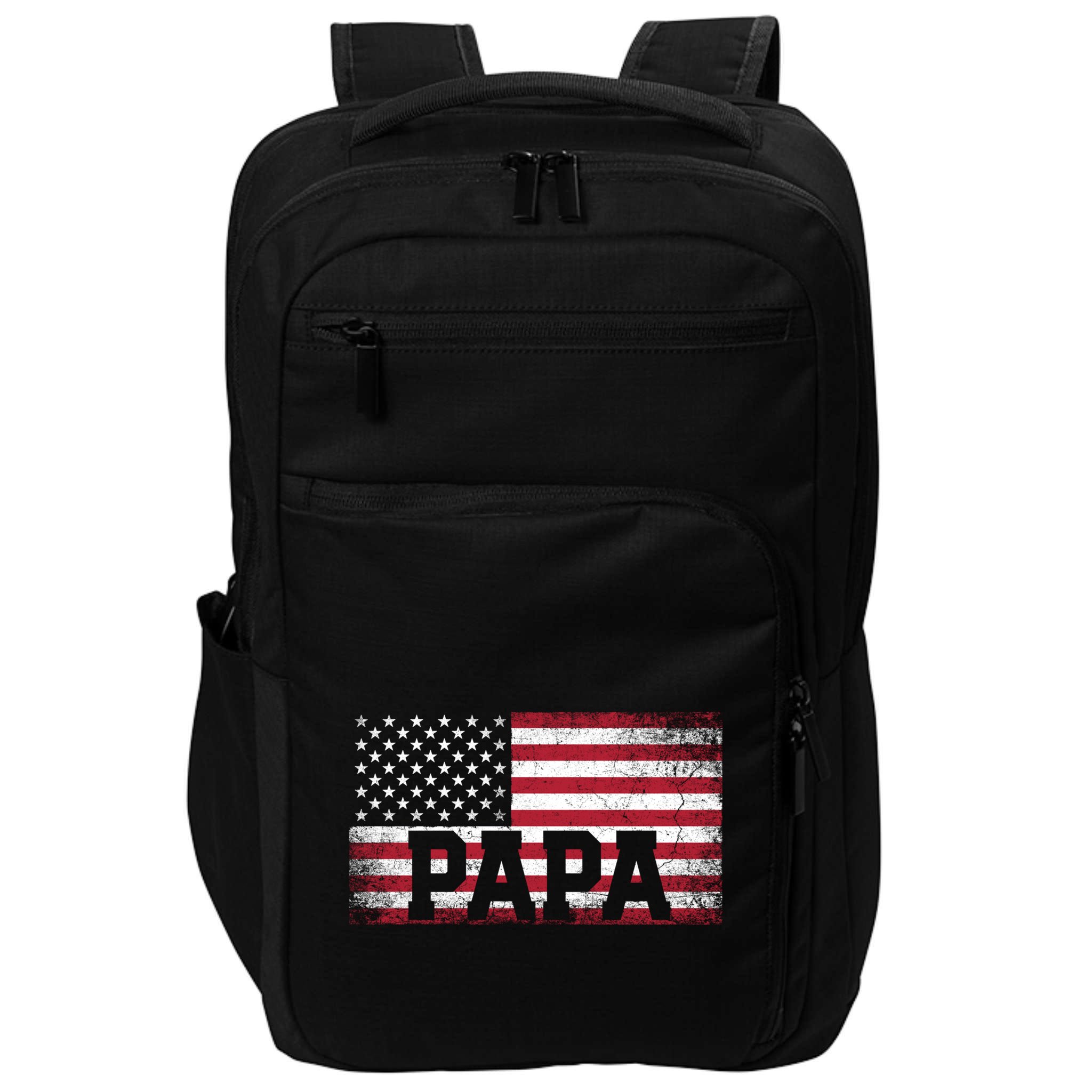 Papa American Flag FatherS Day 4th Of July Gift Grandpa Great Gift Impact Tech Backpack