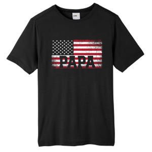 Papa American Flag FatherS Day 4th Of July Gift Grandpa Great Gift Tall Fusion ChromaSoft Performance T-Shirt