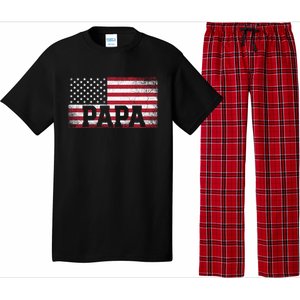 Papa American Flag FatherS Day 4th Of July Gift Grandpa Great Gift Pajama Set