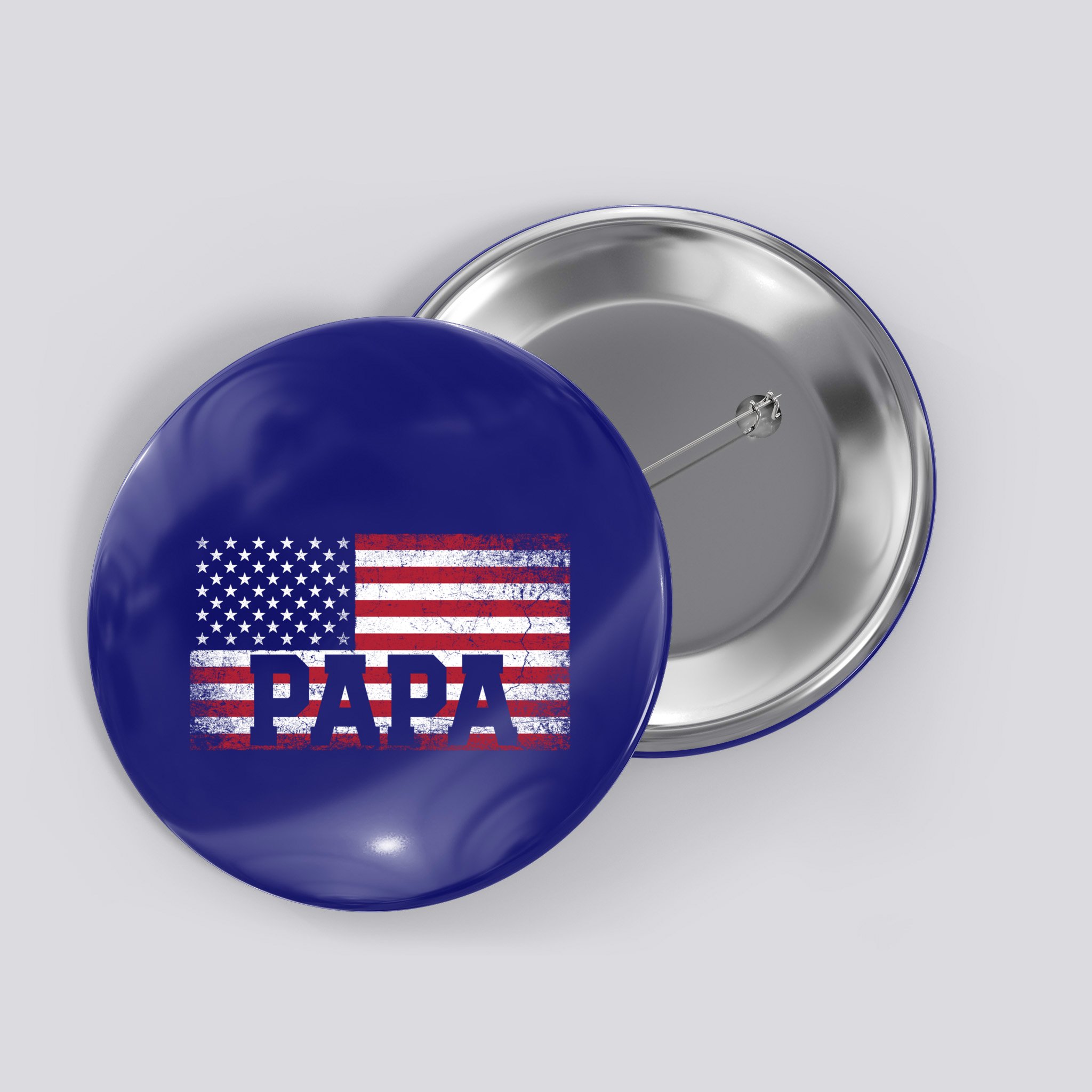 Papa American Flag FatherS Day 4th Of July Gift Grandpa Great Gift Button