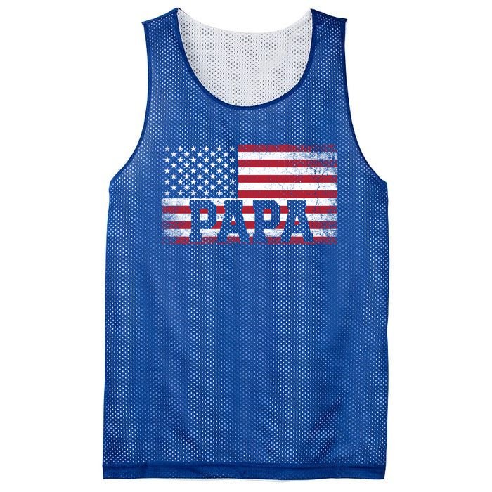 Papa American Flag FatherS Day 4th Of July Gift Grandpa Great Gift Mesh Reversible Basketball Jersey Tank