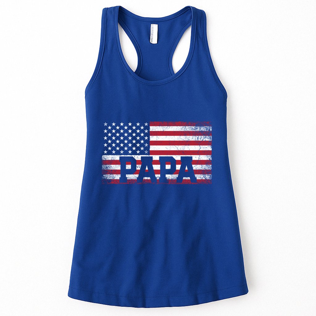 Papa American Flag FatherS Day 4th Of July Gift Grandpa Great Gift Womens Tank Top