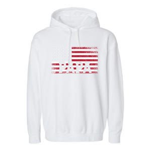 Papa American Flag FatherS Day 4th Of July Gift Grandpa Great Gift Garment-Dyed Fleece Hoodie