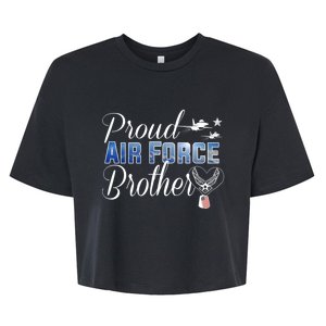 Proud Air Force Brother Heargift Us Air Force Military Gift Bella+Canvas Jersey Crop Tee